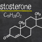 Blackboard with the chemical formula of testosterone